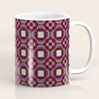 Optical Checkered Grid Pattern  Retro Illusion Design in Red Pink and Black Coffee Mug Gallery Image 1