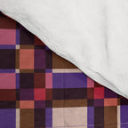 Optical Checkered Grid Pattern  Retro Illusion Design in Red Pink and Black Comforter Gallery Image 4