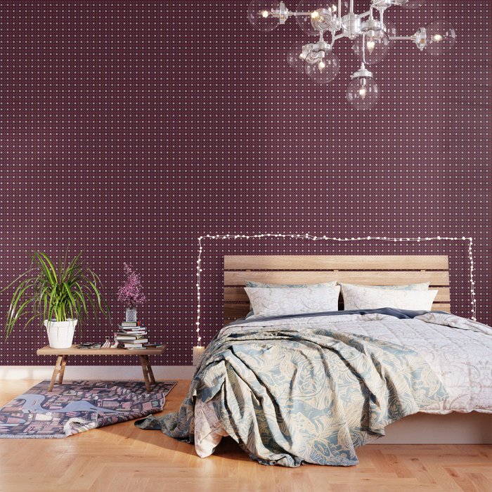 Optical Checkered Grid Pattern  Retro Illusion Design in Red Pink and Black Wallpaper Gallery Image 1