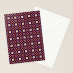 Optical Checkered Grid Pattern  Retro Illusion Design in Red Pink and Black Stationery Card Gallery Image 2