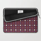 Optical Checkered Grid Pattern  Retro Illusion Design in Red Pink and Black Laptop Sleeve Gallery Image 2