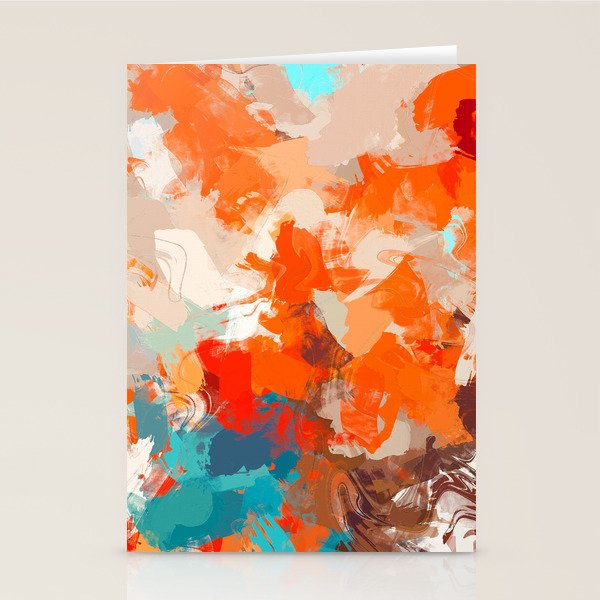 Pleasure, Abstract Painting Summer, Positivity Modern Bohemian Pop of Color Bright Good Vibes Stationery Card Gallery Image 1