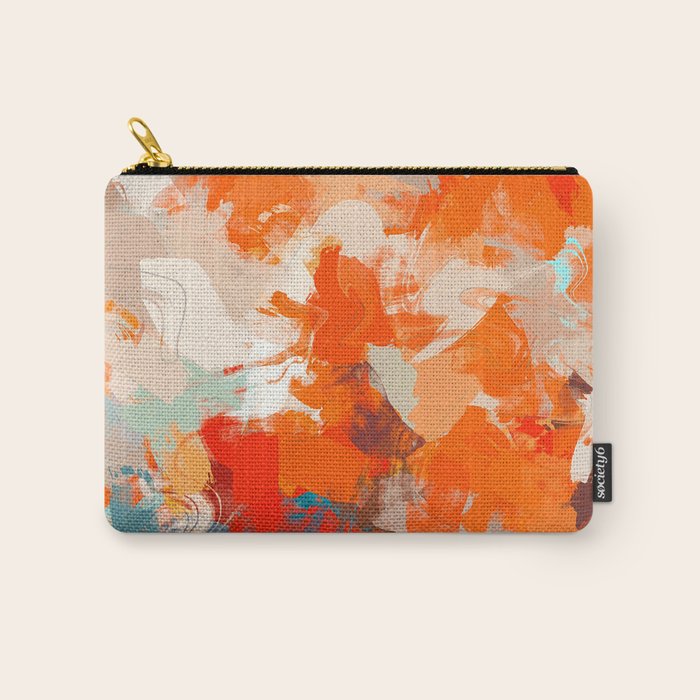 Pleasure, Abstract Painting Summer, Positivity Modern Bohemian Pop of Color Bright Good Vibes Carry All Pouch Gallery Image 1