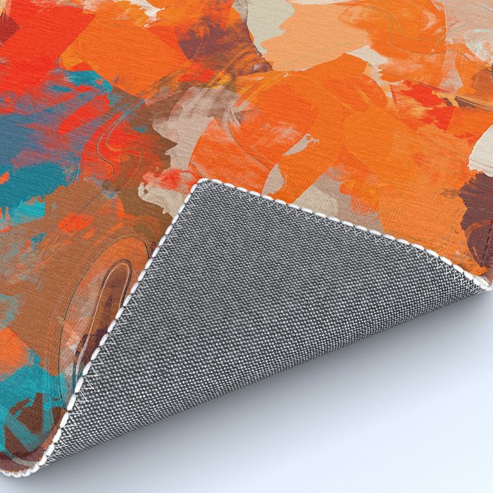 Pleasure, Abstract Painting Summer, Positivity Modern Bohemian Pop of Color Bright Good Vibes Rug Gallery Image 4