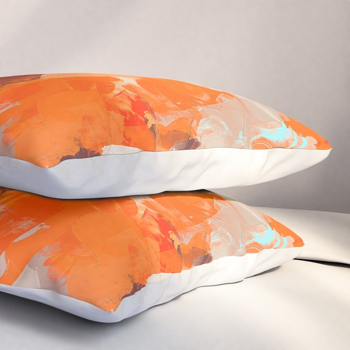 Pleasure, Abstract Painting Summer, Positivity Modern Bohemian Pop of Color Bright Good Vibes Pillow Sham Gallery Image 3