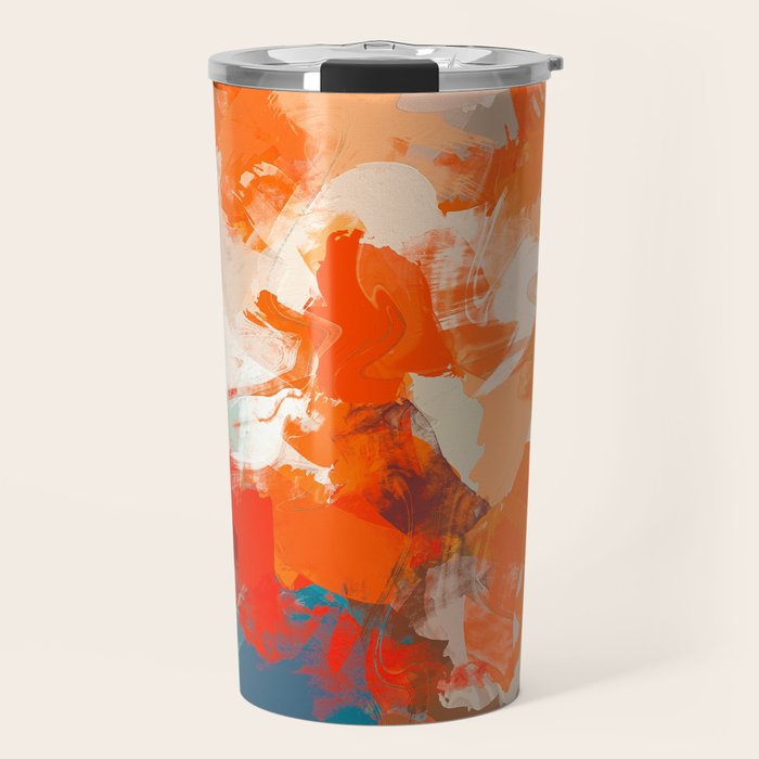 Pleasure, Abstract Painting Summer, Positivity Modern Bohemian Pop of Color Bright Good Vibes Travel Mug Gallery Image 1