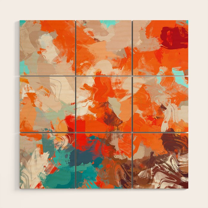 Pleasure, Abstract Painting Summer, Positivity Modern Bohemian Pop of Color Bright Good Vibes Wood Wall Art Gallery Image 1