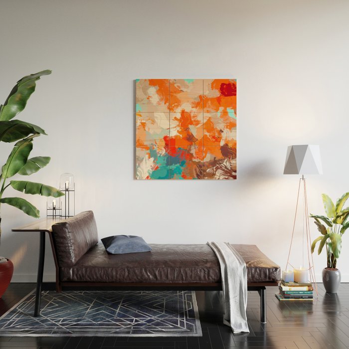 Pleasure, Abstract Painting Summer, Positivity Modern Bohemian Pop of Color Bright Good Vibes Wood Wall Art Gallery Image 2