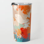 Pleasure, Abstract Painting Summer, Positivity Modern Bohemian Pop of Color Bright Good Vibes Travel Mug Gallery Image 3