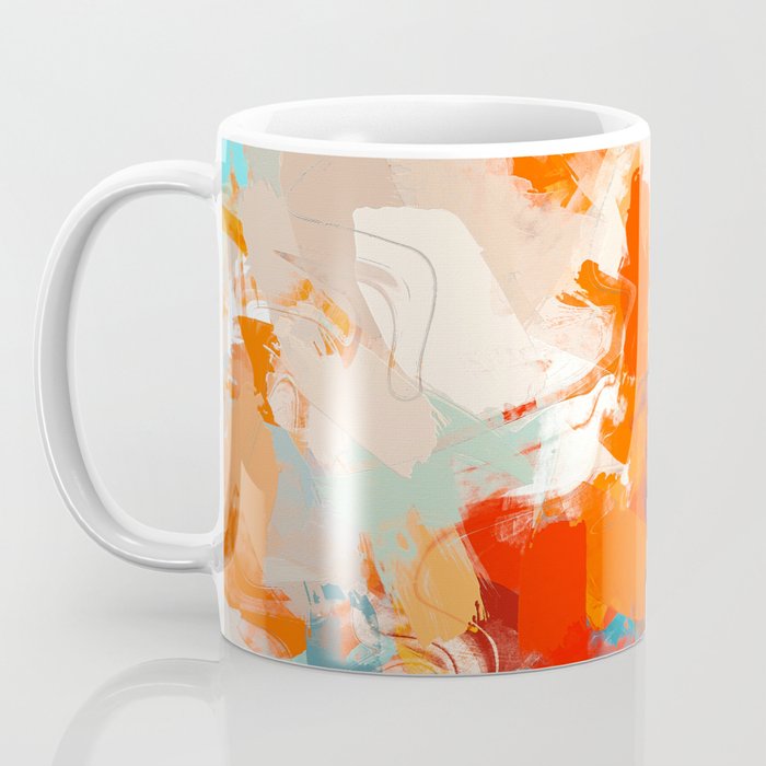 Pleasure, Abstract Painting Summer, Positivity Modern Bohemian Pop of Color Bright Good Vibes Coffee Mug Gallery Image 3