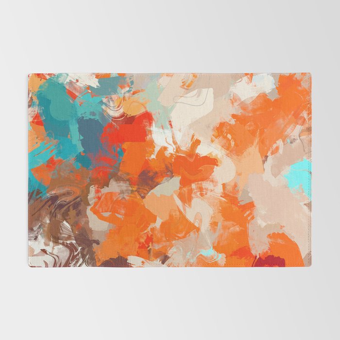Pleasure, Abstract Painting Summer, Positivity Modern Bohemian Pop of Color Bright Good Vibes Rug Gallery Image 2