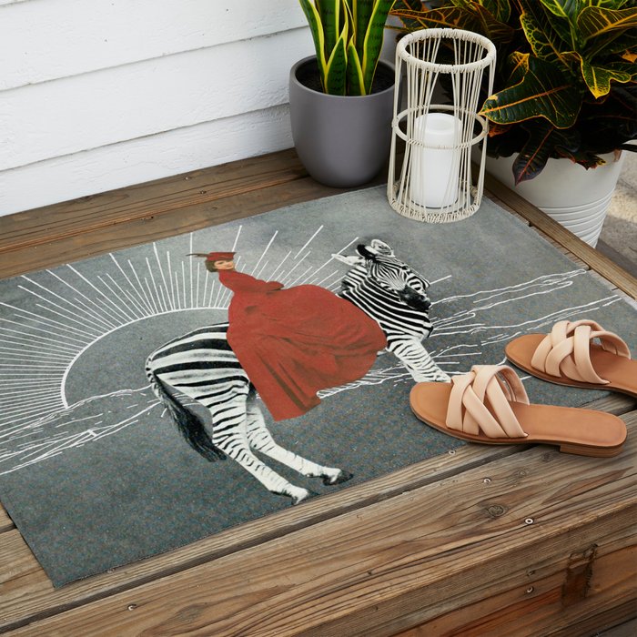 My zebra and I Outdoor Rug Gallery Image 2
