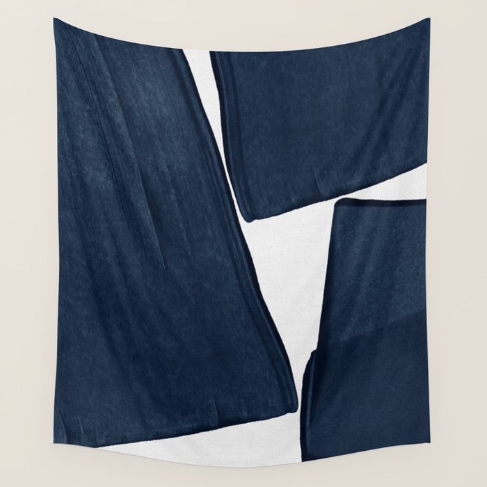 Minimalist Painting Blue III, Mid Century Modern Wall Tapestry Gallery Image 1