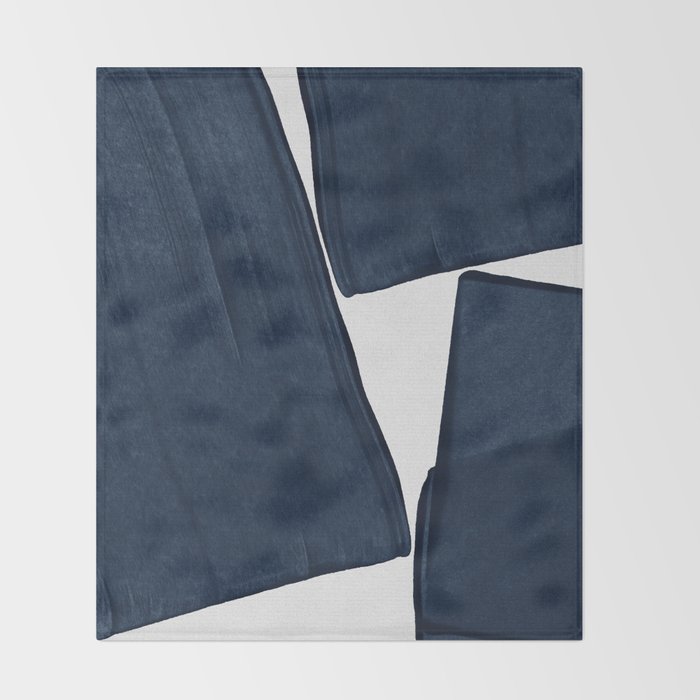 Minimalist Painting Blue III, Mid Century Modern Throw Blanket Gallery Image 2