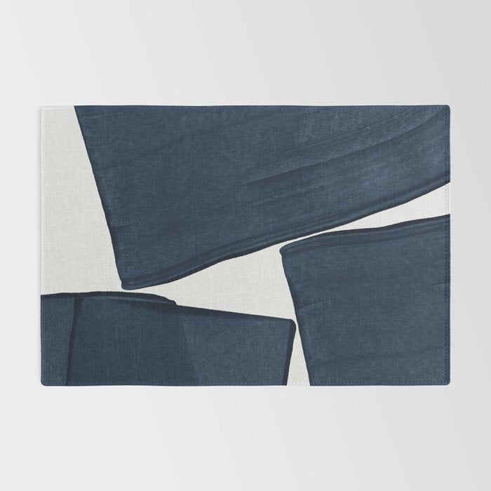 Minimalist Painting Blue III, Mid Century Modern Rug Gallery Image 2