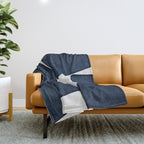 Minimalist Painting Blue III, Mid Century Modern Throw Blanket Gallery Image 1