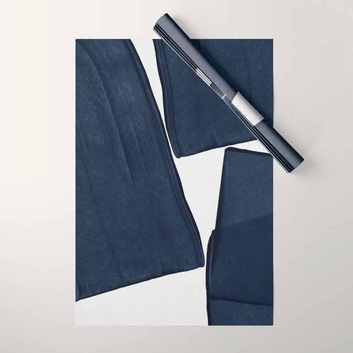 Minimalist Painting Blue III, Mid Century Modern Wrapping Paper Gallery Image 1
