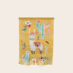 White Llama with flowers Wall Hanging Gallery Image 1