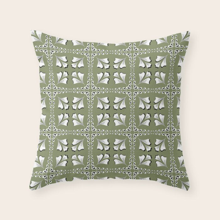 Leafy Meadow 2 Throw Pillow Gallery Image 1