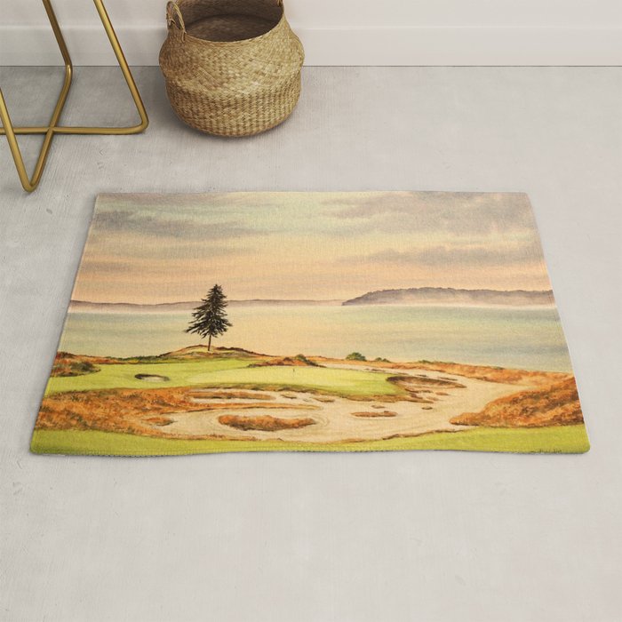 Chambers Bay Golf Course 15th Hole Rug Gallery Image 1