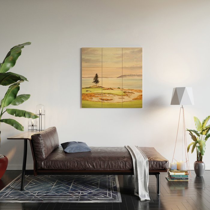Chambers Bay Golf Course 15th Hole Wood Wall Art Gallery Image 2
