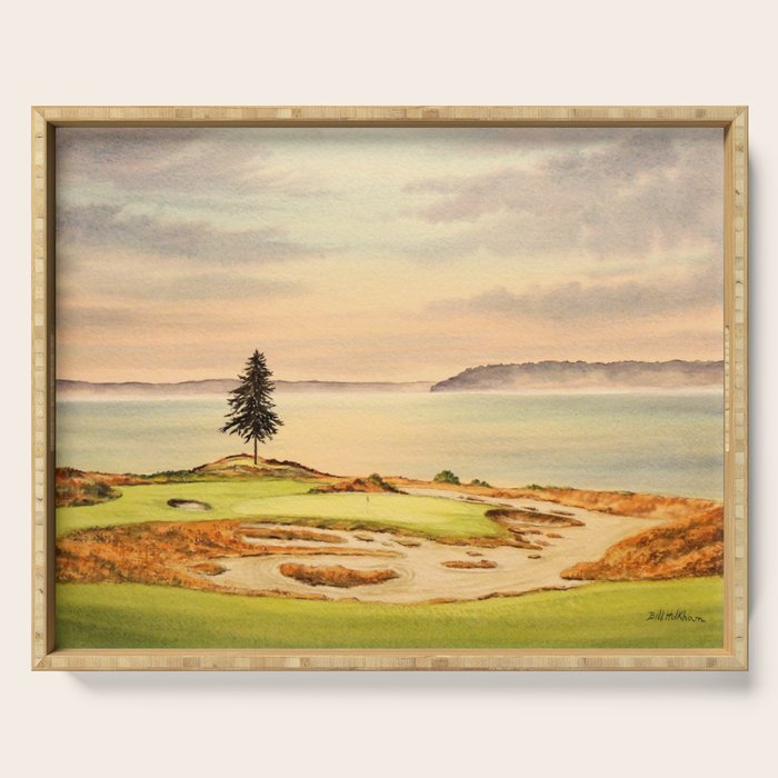 Chambers Bay Golf Course 15th Hole Serving Tray Gallery Image 1