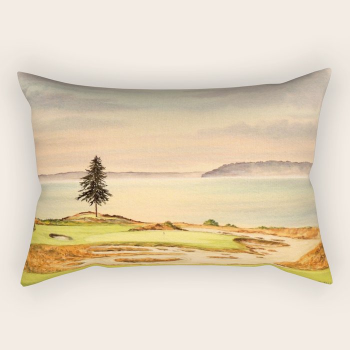 Chambers Bay Golf Course 15th Hole Rectangular Pillow Gallery Image 2