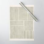 Neutral Green Lines Modern Minimalism Wrapping Paper Gallery Image 1