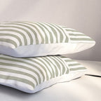 Neutral Green Lines Modern Minimalism Pillow Sham Gallery Image 3