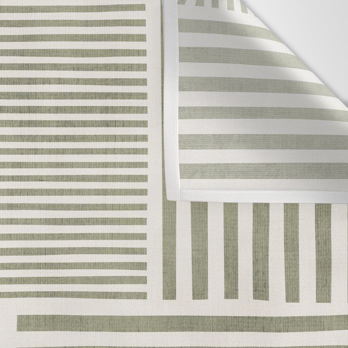 Neutral Green Lines Modern Minimalism Wall Tapestry Gallery Image 3