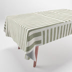 Neutral Green Lines Modern Minimalism Tablecloth Gallery Image 1