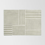 Neutral Green Lines Modern Minimalism Rug Gallery Image 2