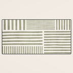 Neutral Green Lines Modern Minimalism Desk Mat Gallery Image 3