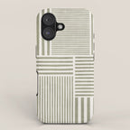 Neutral Green Lines Modern Minimalism iPhone Case Gallery Image 1