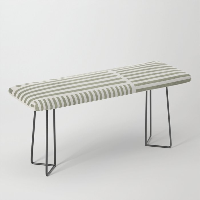 Neutral Green Lines Modern Minimalism Bench Gallery Image 1