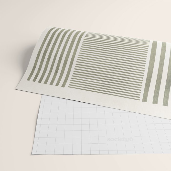 Neutral Green Lines Modern Minimalism Wrapping Paper Gallery Image 2