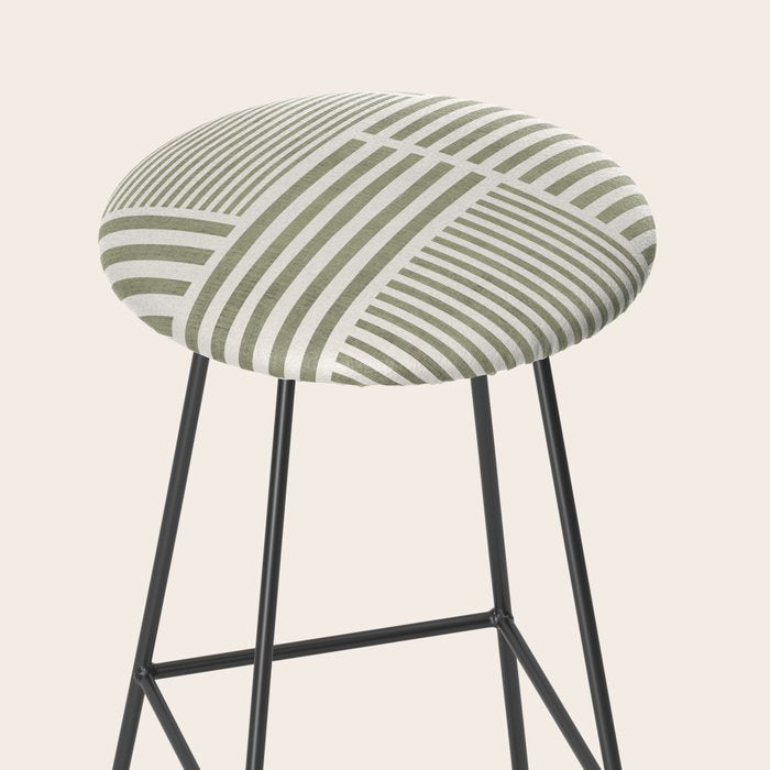Neutral Green Lines Modern Minimalism Stool Gallery Image 2
