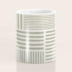 Neutral Green Lines Modern Minimalism Coffee Mug Gallery Image 4