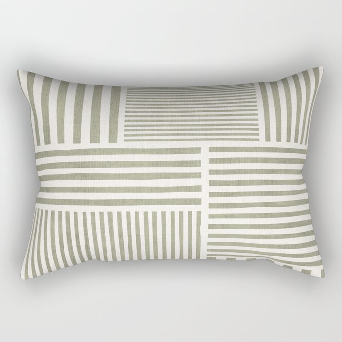 Neutral Green Lines Modern Minimalism Rectangular Pillow Gallery Image 2