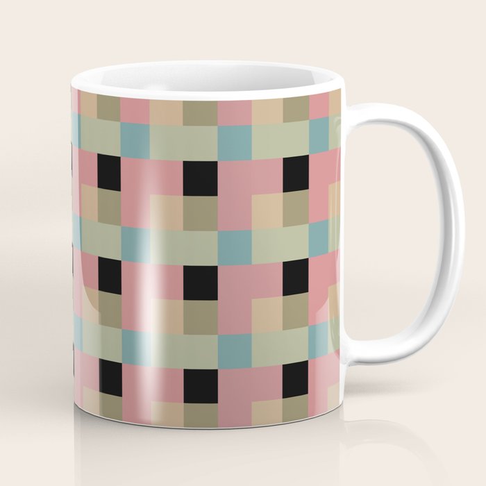 Geometric Trend in Pink Green and Black Coffee Mug Gallery Image 1
