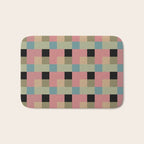 Geometric Trend in Pink Green and Black Bath Mat Gallery Image 1