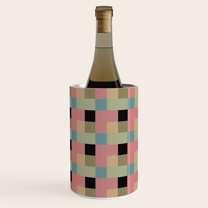 Geometric Trend in Pink Green and Black Wine Chiller Gallery Image 2