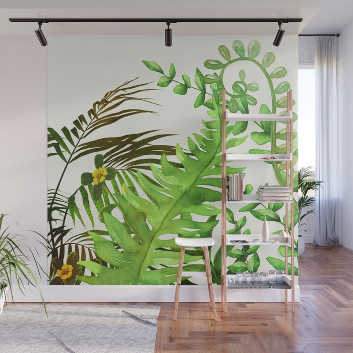 Watercolor Plants Wall Mural Gallery Image 1