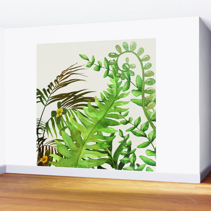Watercolor Plants Wall Mural Gallery Image 2
