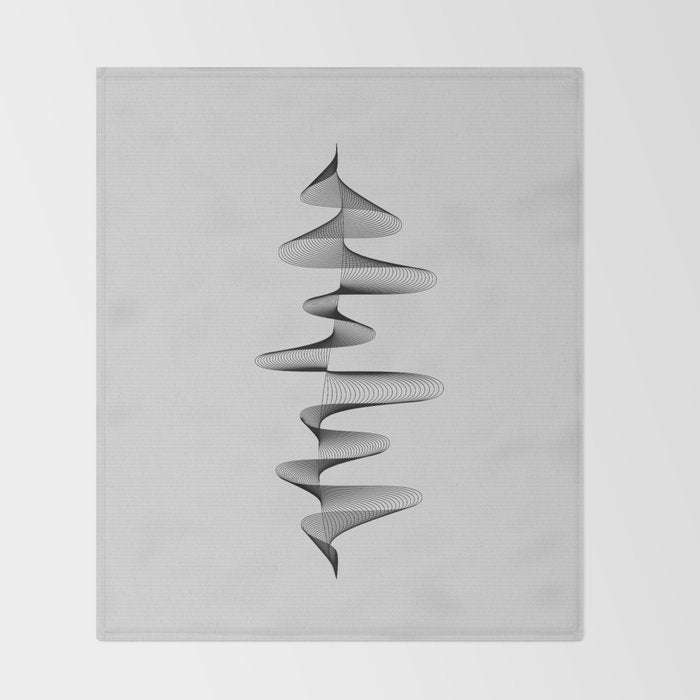 Abstract 80s Soundwave Art Music Audio black and white Musical design home wall bedroom decor Art Pr Throw Blanket Gallery Image 2