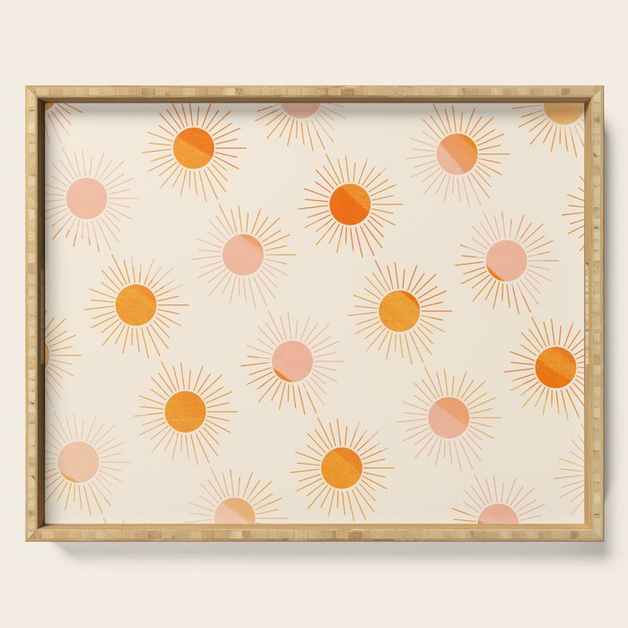 Sherbet Sunnies | Boho Sun Pattern Serving Tray Gallery Image 1