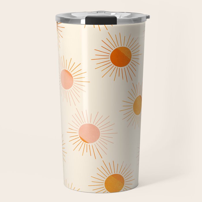 Sherbet Sunnies | Boho Sun Pattern Travel Mug Gallery Image 1