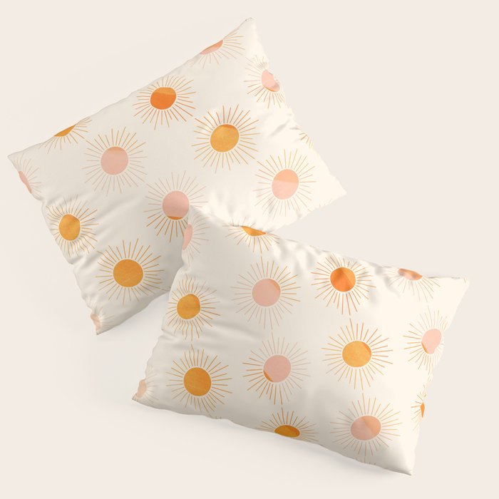 Sherbet Sunnies | Boho Sun Pattern Pillow Sham Gallery Image 3