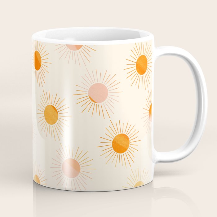 Sherbet Sunnies | Boho Sun Pattern Coffee Mug Gallery Image 1