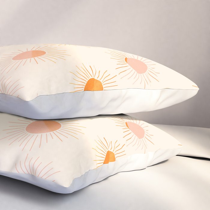 Sherbet Sunnies | Boho Sun Pattern Pillow Sham Gallery Image 3